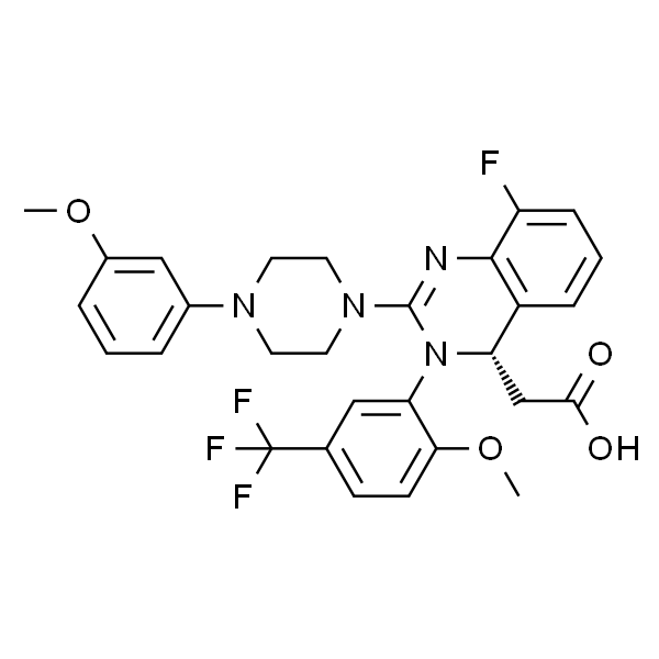 (S)-2-(8-氟-3-(2-甲氧基-5-(三氟甲基)苯基)-2-(4-(3-甲氧基苯基)哌嗪-1-基)-3,4-二氢喹唑啉-4-基)乙酸