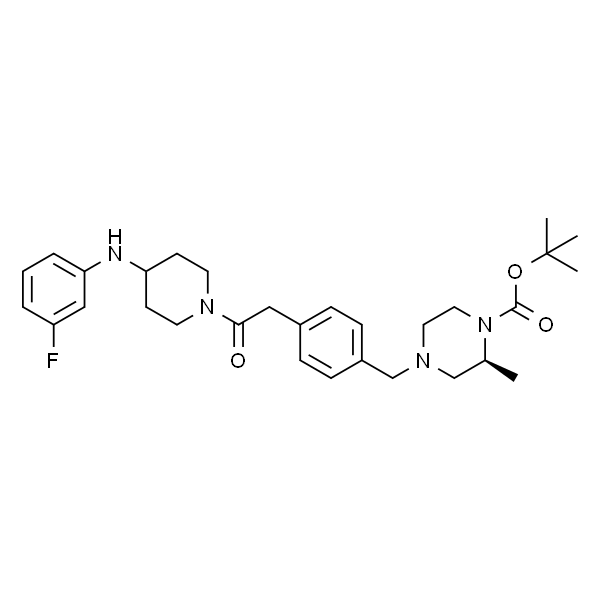 1-Piperazinecarboxylic acid, 4-[[4-[2-[4-[(3-fluorophenyl)amino]-1-piperidinyl]-2-oxoethyl]phenyl]methyl]-2-methyl-, 1,1-dimethy