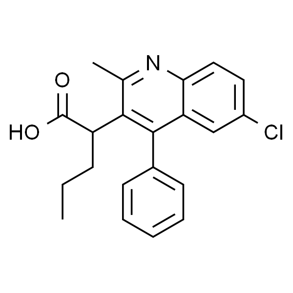 6-氯-2-甲基-4-苯基-ALPHA-丙基-3-喹啉乙酸